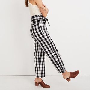 Madewell Paperbag Pants in Gingham